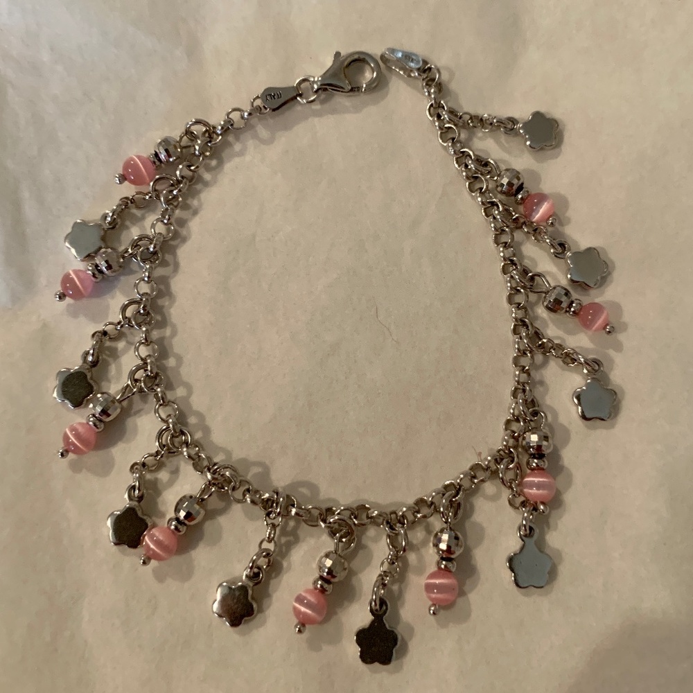 Bracelet .925 Sterling Silver and Rose Quartz